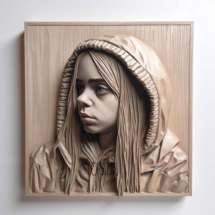 Billie Eilish 2 stl model for CNC